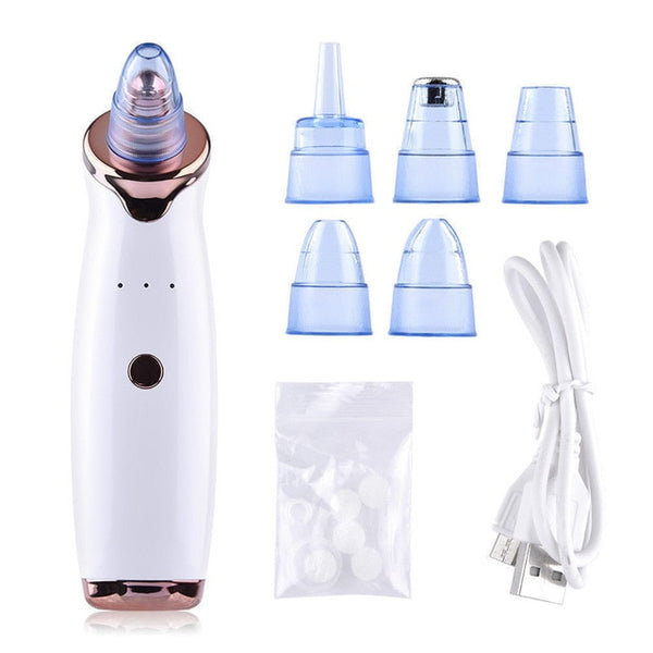 Electric Facial Pore Blackhead Vacuum Suction Remove Machine with 5 Probes Remove Dead Skin Professional Facial Care Tools